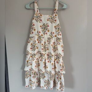 Spring Old Navy Cream Floral Tiered Kids Dress